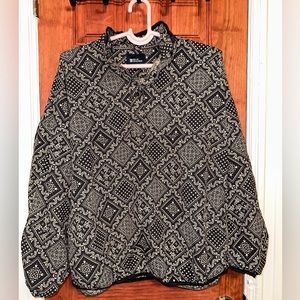 Reyn Spooner Top Long Sleeve Nylon Wind Jacket Blue Beige